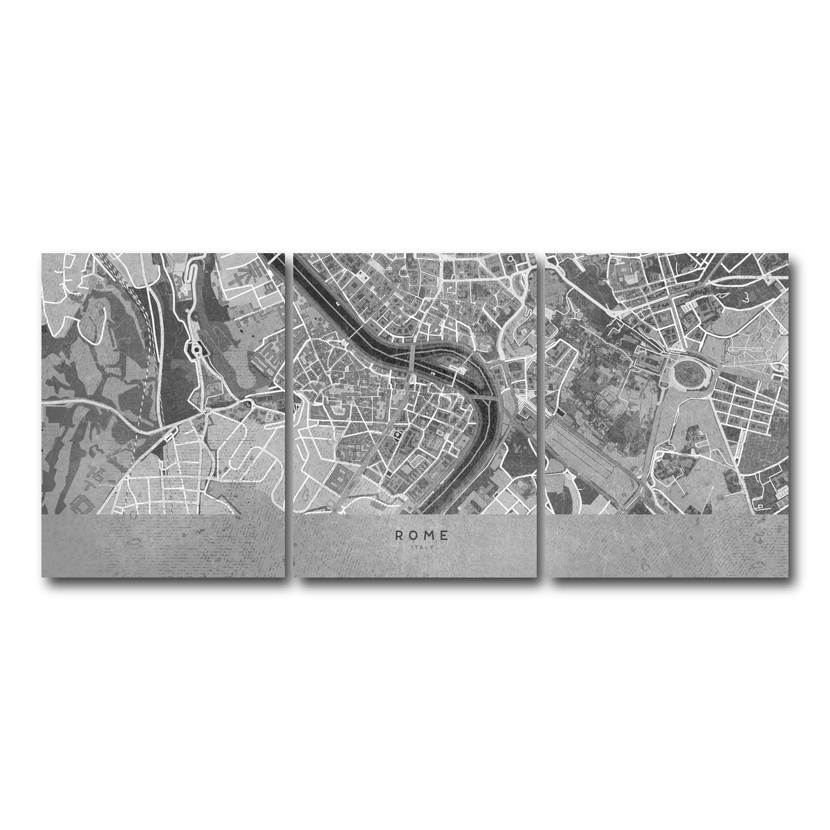 AUTO-MOCKUP WHITE | Rome Map 2 | 3 Piece | Gallery Wrap Canvas | group=18x24