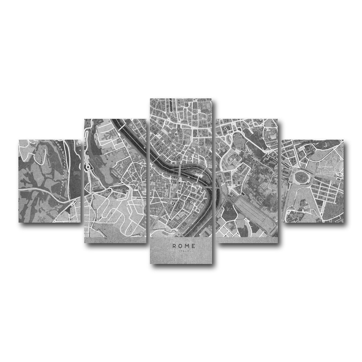 AUTO-MOCKUP WHITE | Rome Map 2 | 5 Piece | Gallery Wrap Canvas | group=5_short