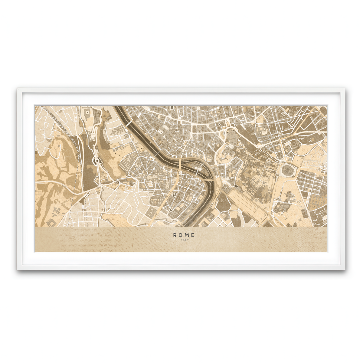 Framed Print 2x1 White