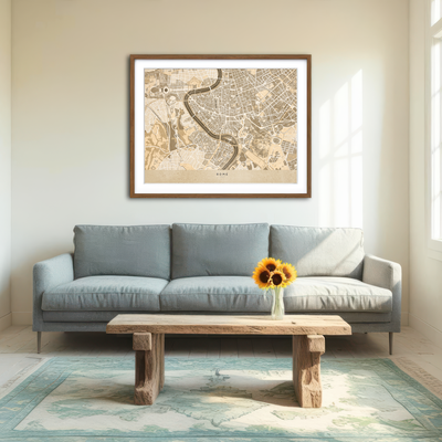 AUTO-MOCKUP ROOM | Rome Map Wall Art