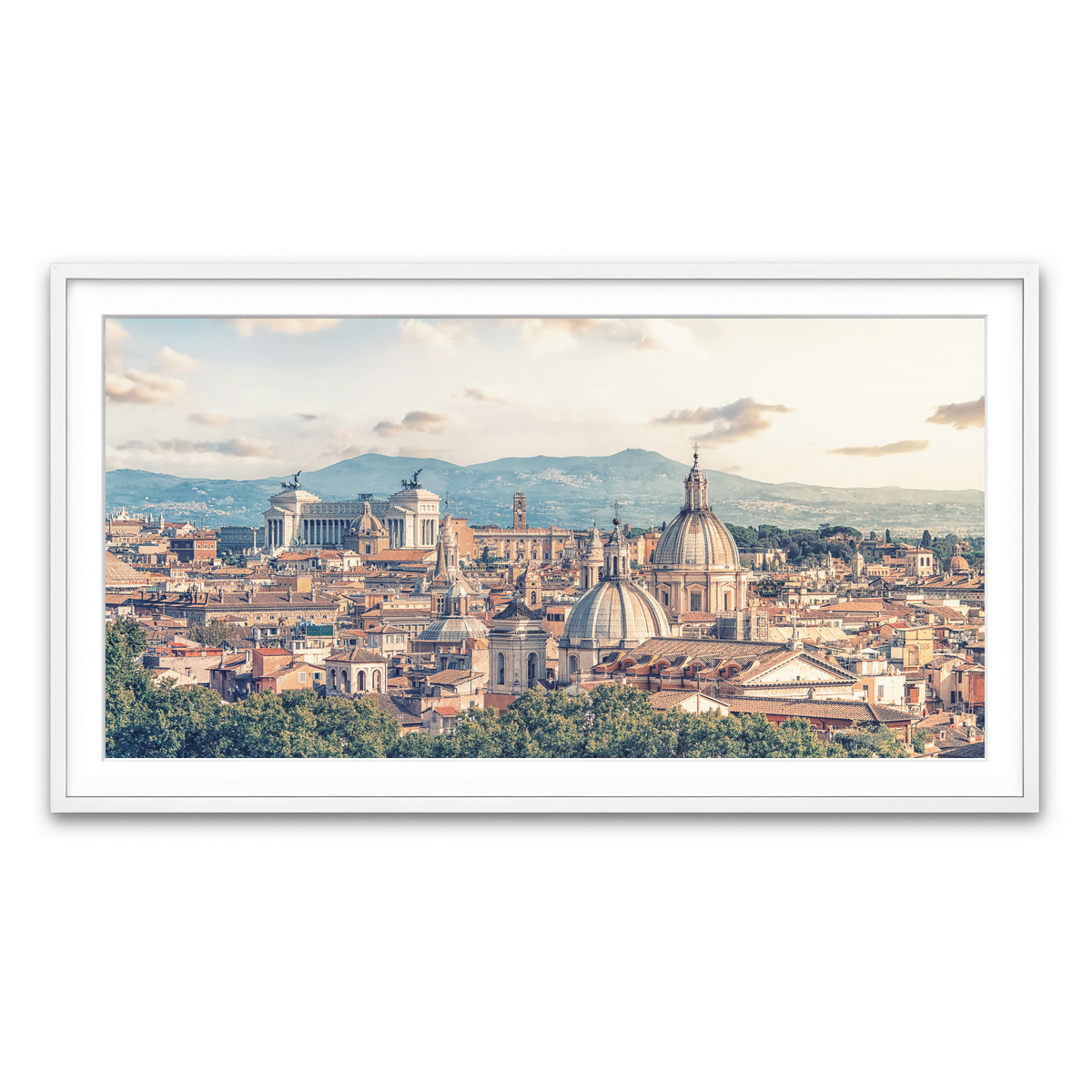 Framed Print 2x1 White