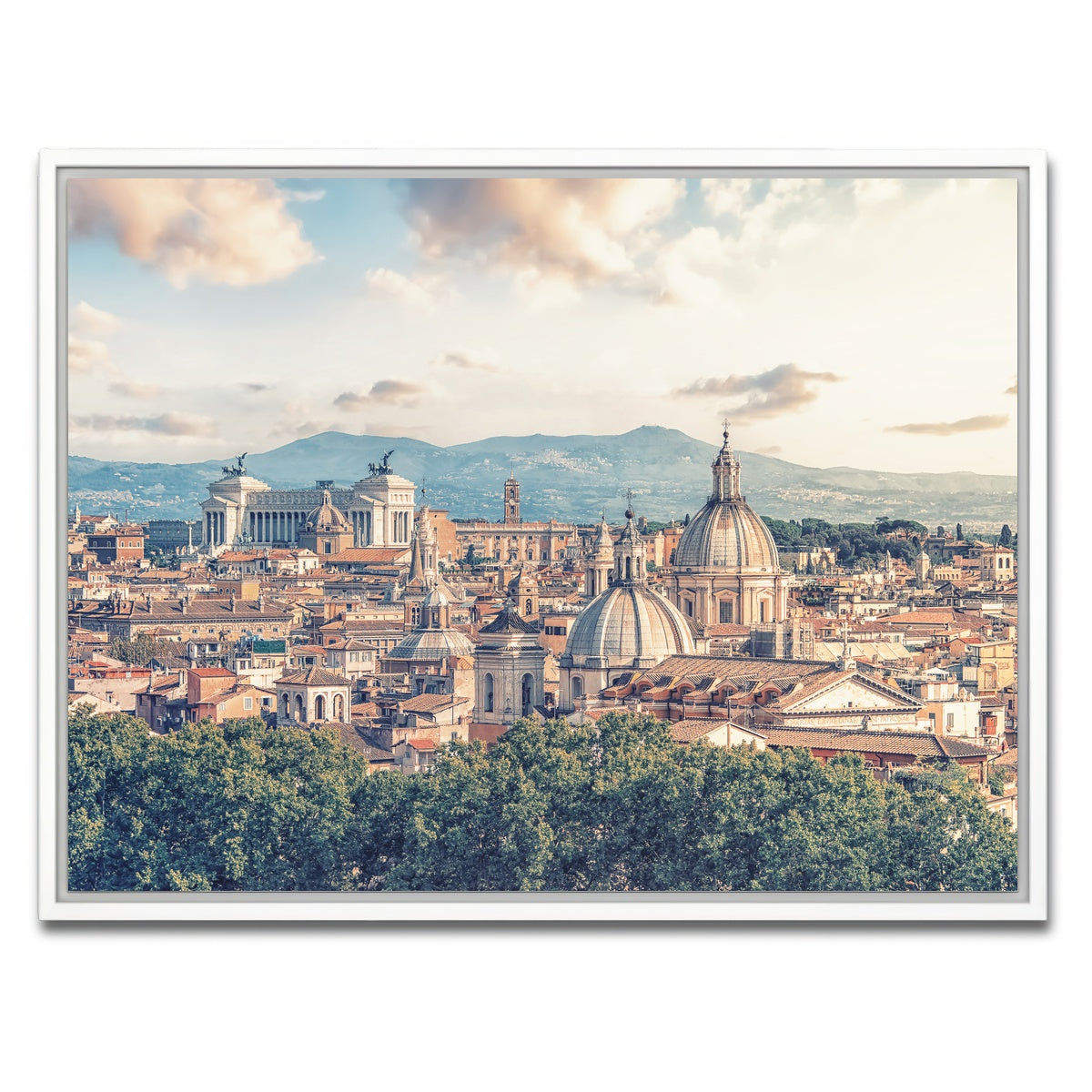 AUTO-MOCKUP WHITE | Rome Roofs | 1 Piece | White Framed Canvas | group=4x3