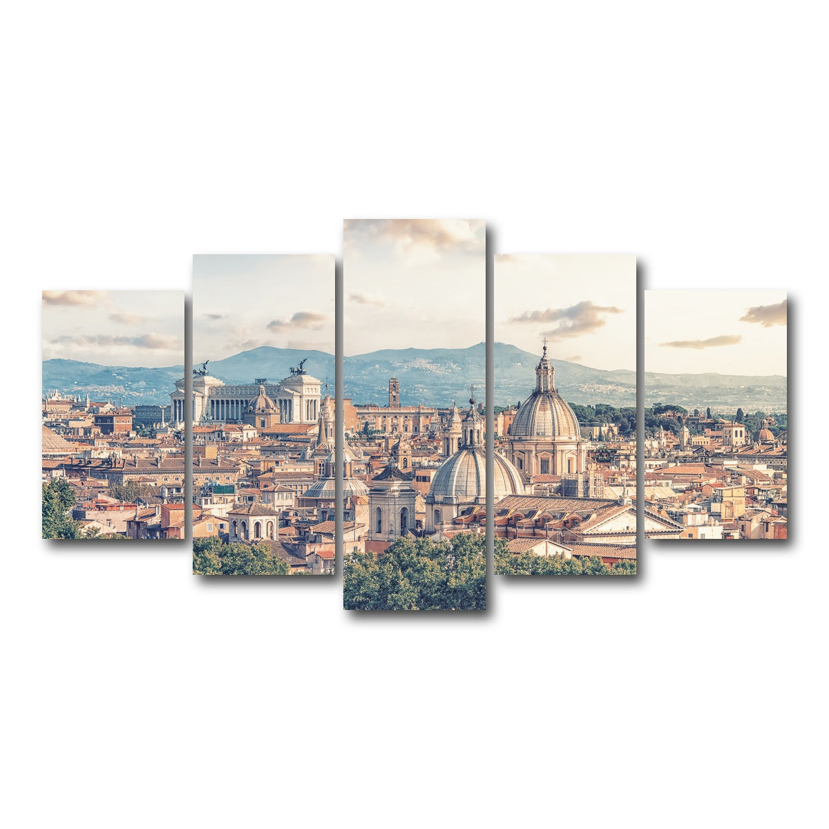 AUTO-MOCKUP WHITE | Rome Roofs | 5 Piece | Gallery Wrap Canvas | group=5_normal