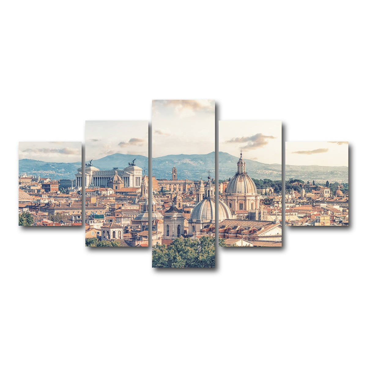 AUTO-MOCKUP WHITE | Rome Roofs | 5 Piece | Gallery Wrap Canvas | group=5_short