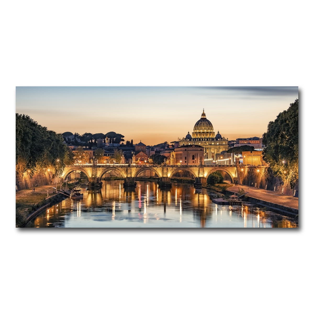 AUTO-MOCKUP WHITE | Rome Sunset | 1 Piece | Gallery Wrap Canvas | group=2x1
