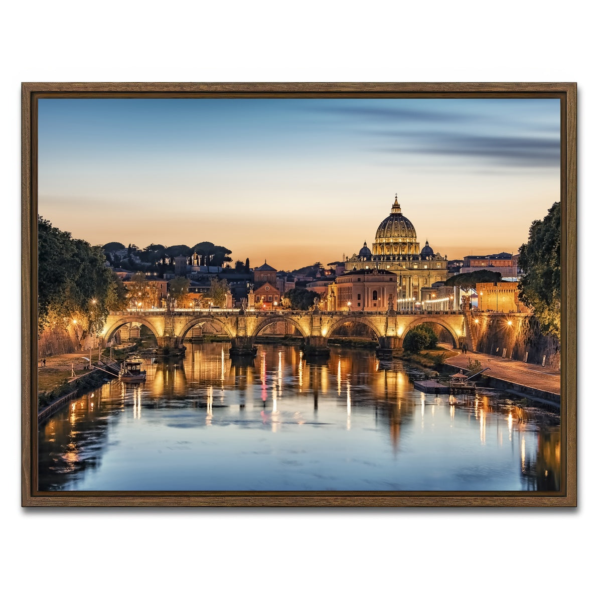 AUTO-MOCKUP WHITE | Rome Sunset | 1 Piece | Walnut Framed Canvas | group=4x3