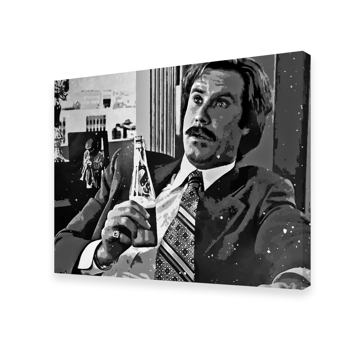 Ron Burgundy Grayscale Wall Art