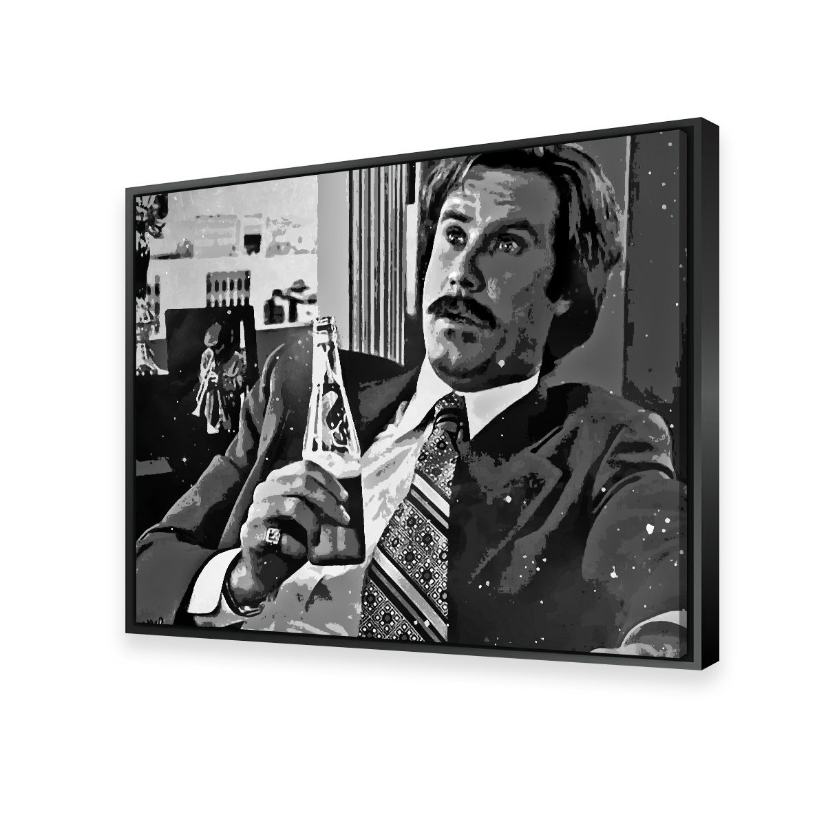 Ron Burgundy Grayscale Wall Art