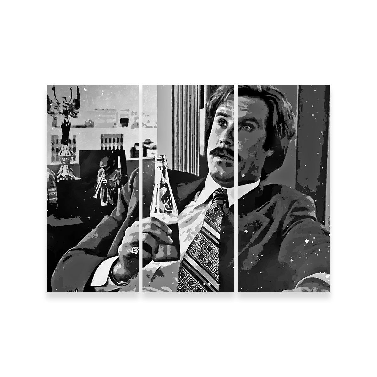 Ron Burgundy Grayscale Wall Art