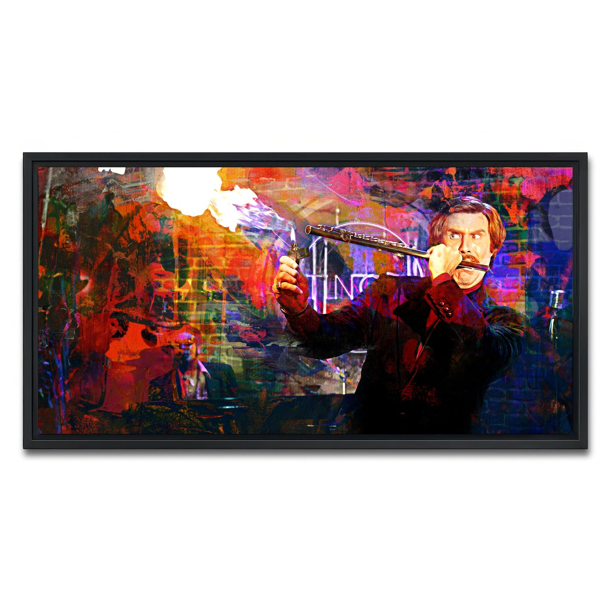 AUTO-MOCKUP WHITE | Ron Burgundy Flute | 1 Piece | Black Framed Canvas | group=2x1