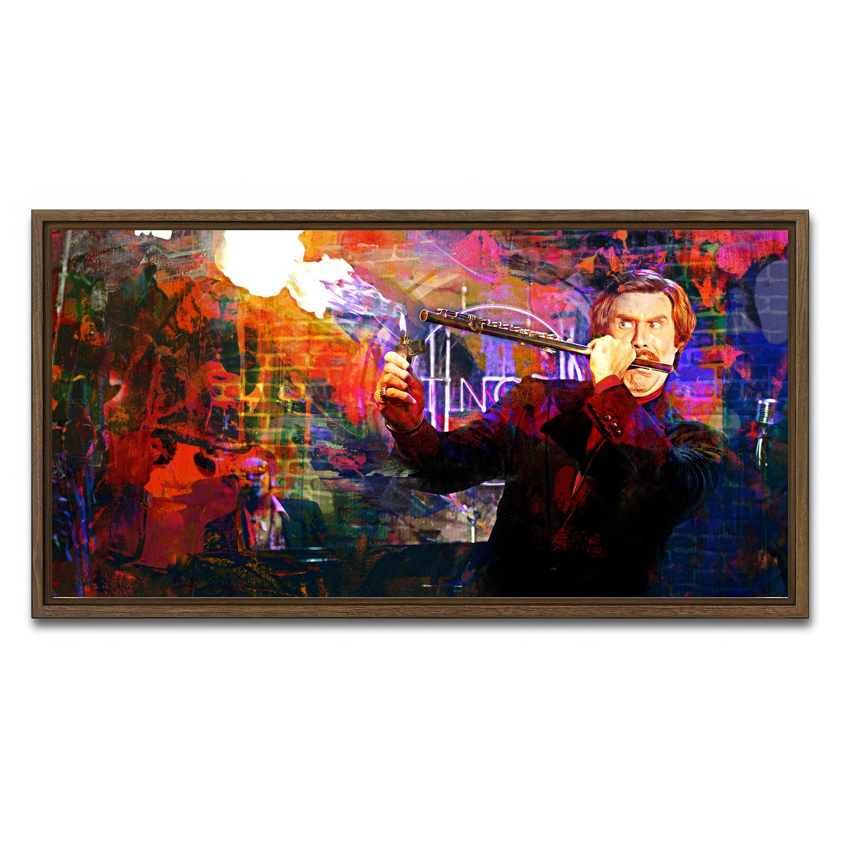 AUTO-MOCKUP WHITE | Ron Burgundy Flute | 1 Piece | Walnut Framed Canvas | group=2x1