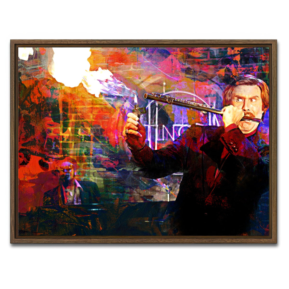 AUTO-MOCKUP WHITE | Ron Burgundy Flute | 1 Piece | Walnut Framed Canvas | group=4x3