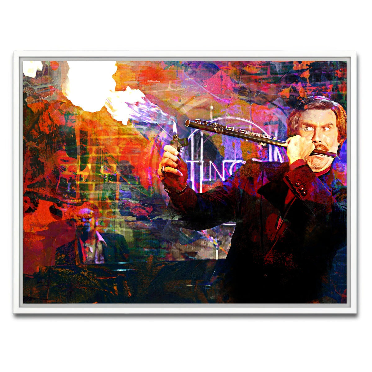 AUTO-MOCKUP WHITE | Ron Burgundy Flute | 1 Piece | White Framed Canvas | group=4x3