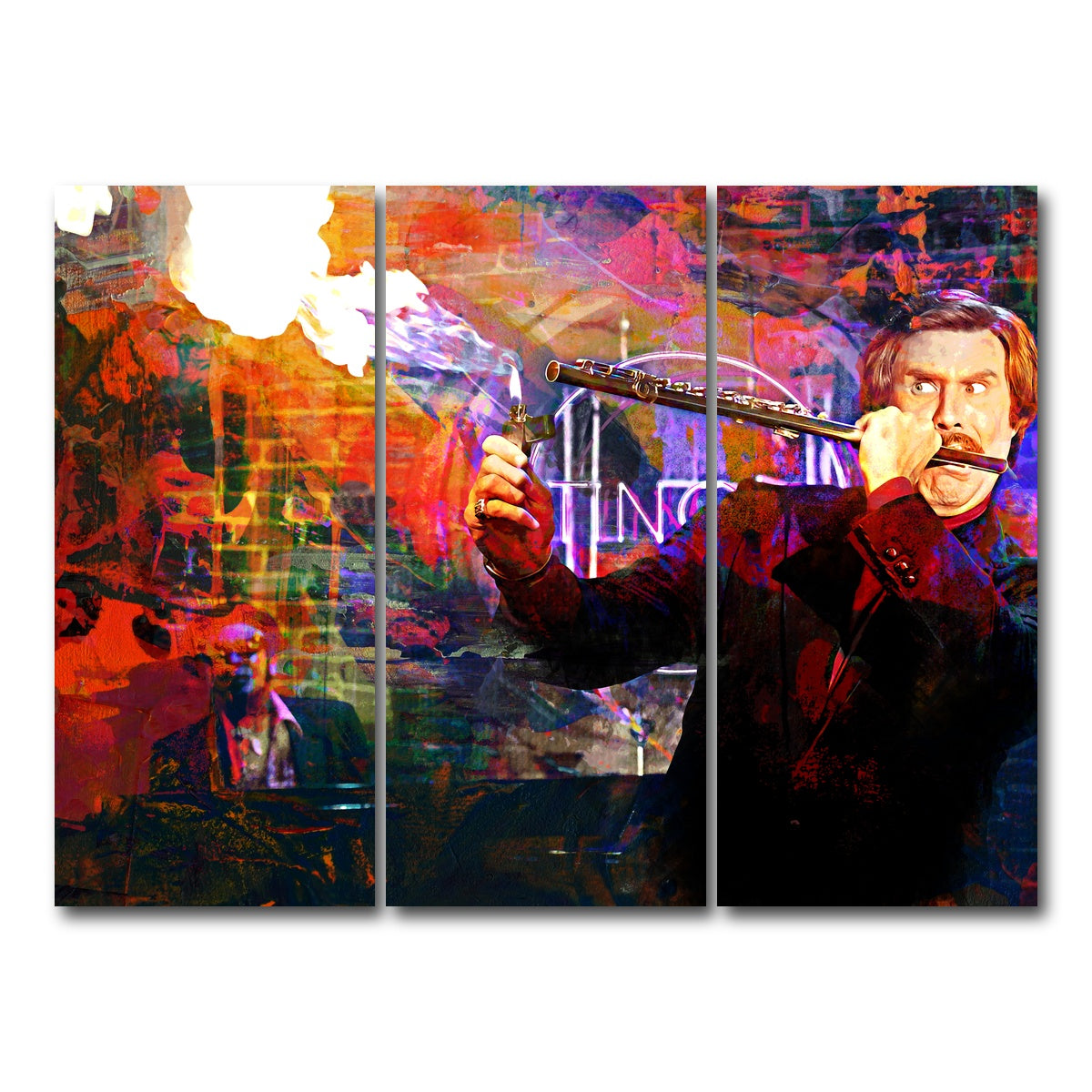 AUTO-MOCKUP WHITE | Ron Burgundy Flute | 3 Piece | Gallery Wrap Canvas | group=8x18