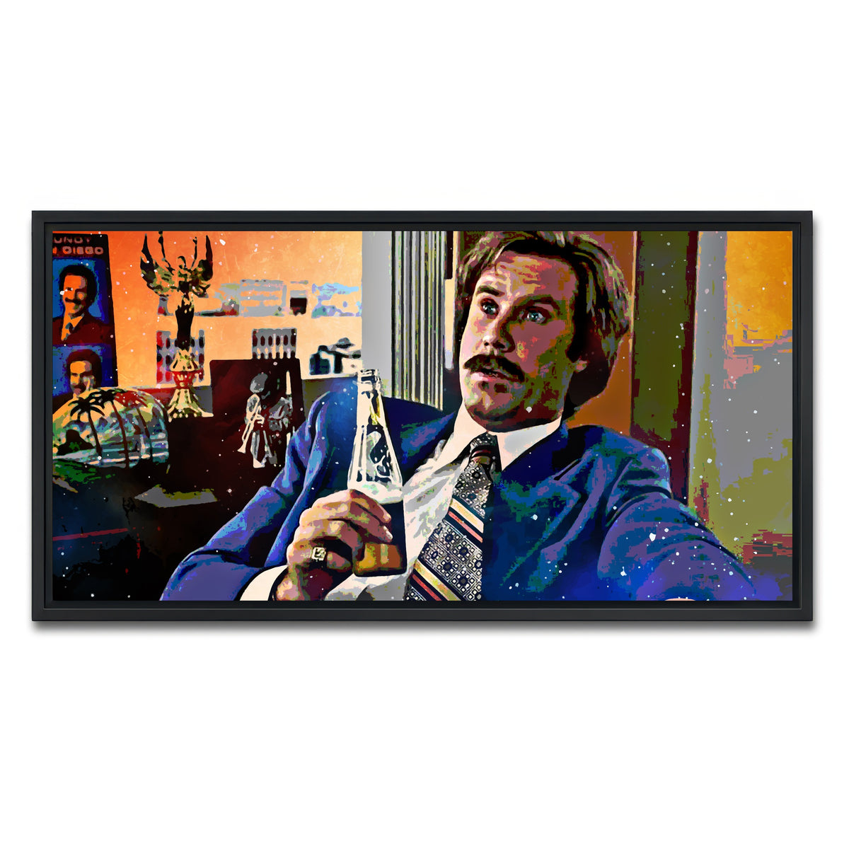 AUTO-MOCKUP WHITE | Ron Burgundy | 1 Piece | Black Framed Canvas | group=2x1
