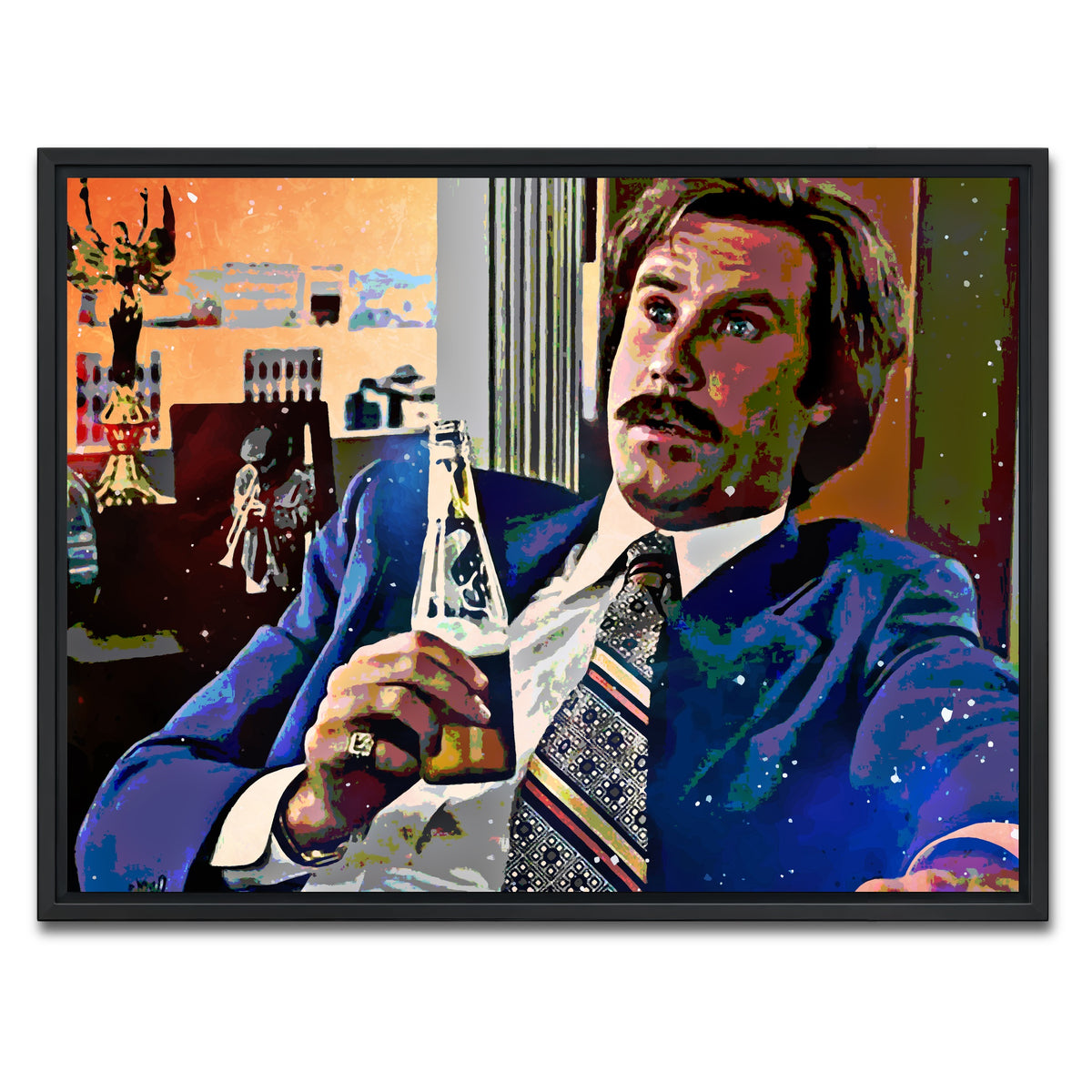 AUTO-MOCKUP WHITE | Ron Burgundy | 1 Piece | Black Framed Canvas | group=4x3