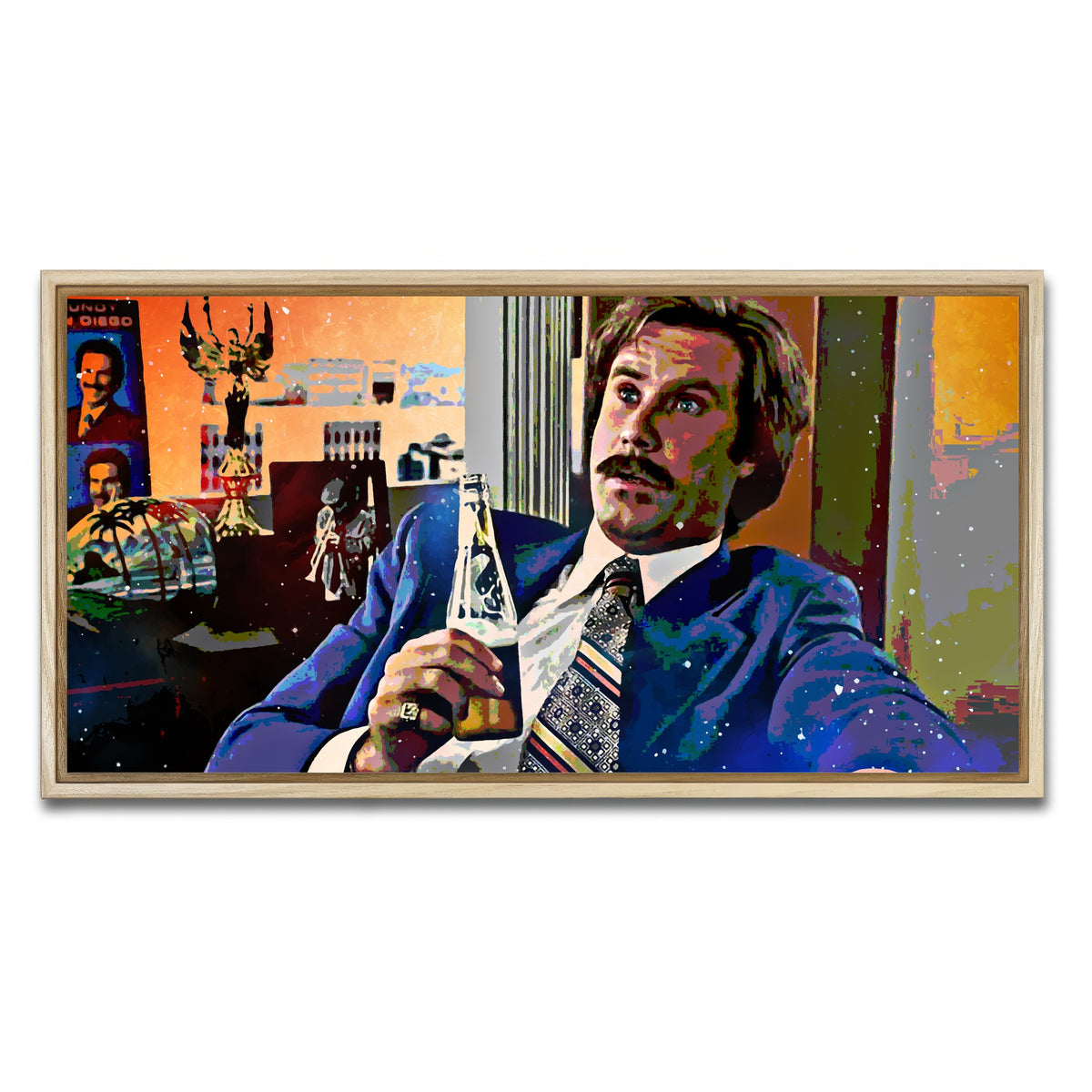 AUTO-MOCKUP WHITE | Ron Burgundy | 1 Piece | Natural Framed Canvas | group=2x1