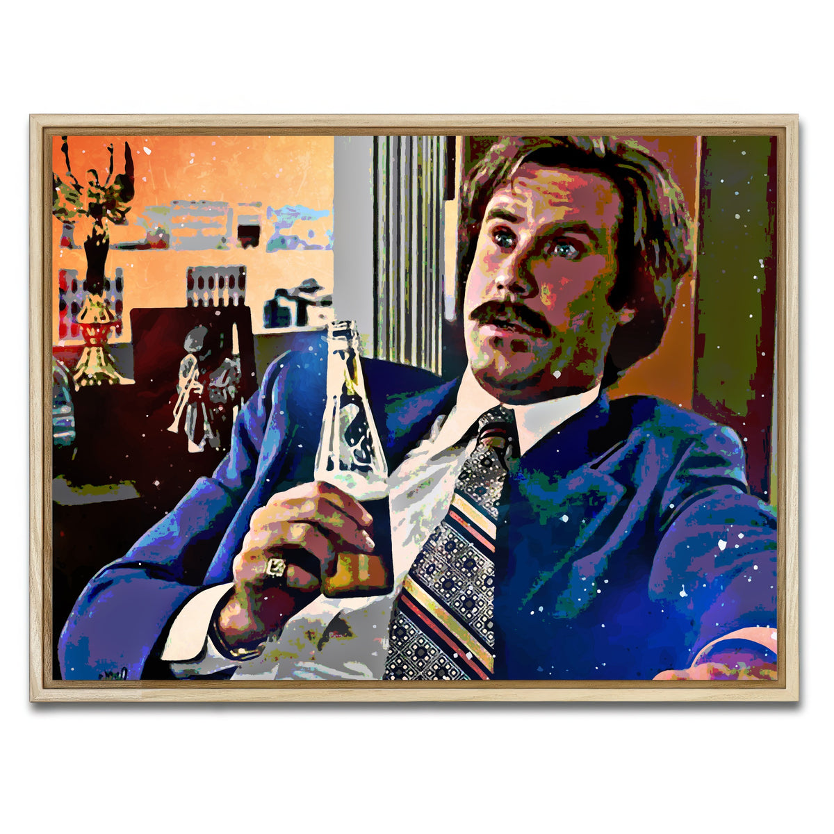 AUTO-MOCKUP WHITE | Ron Burgundy | 1 Piece | Natural Framed Canvas | group=4x3