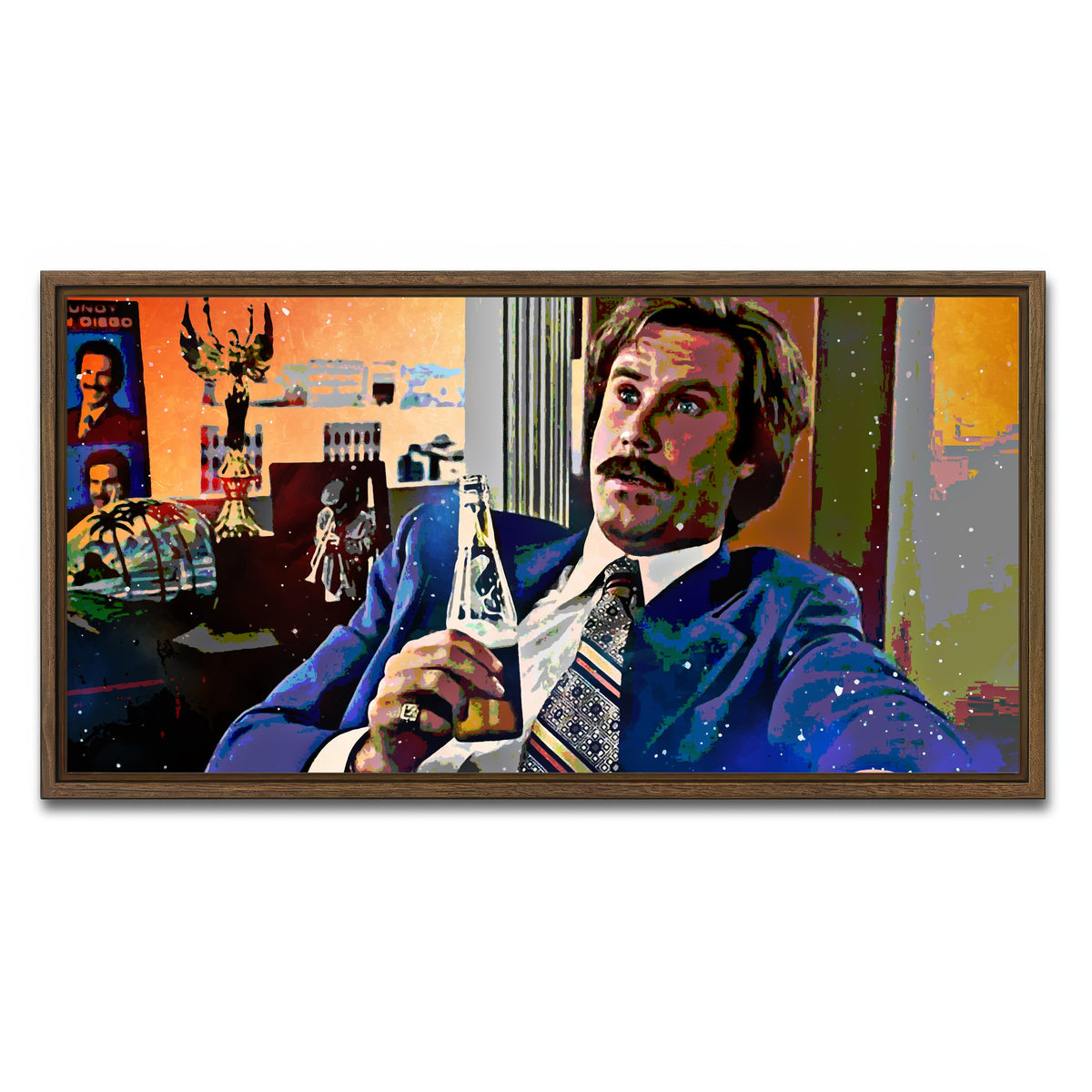 AUTO-MOCKUP WHITE | Ron Burgundy | 1 Piece | Walnut Framed Canvas | group=2x1