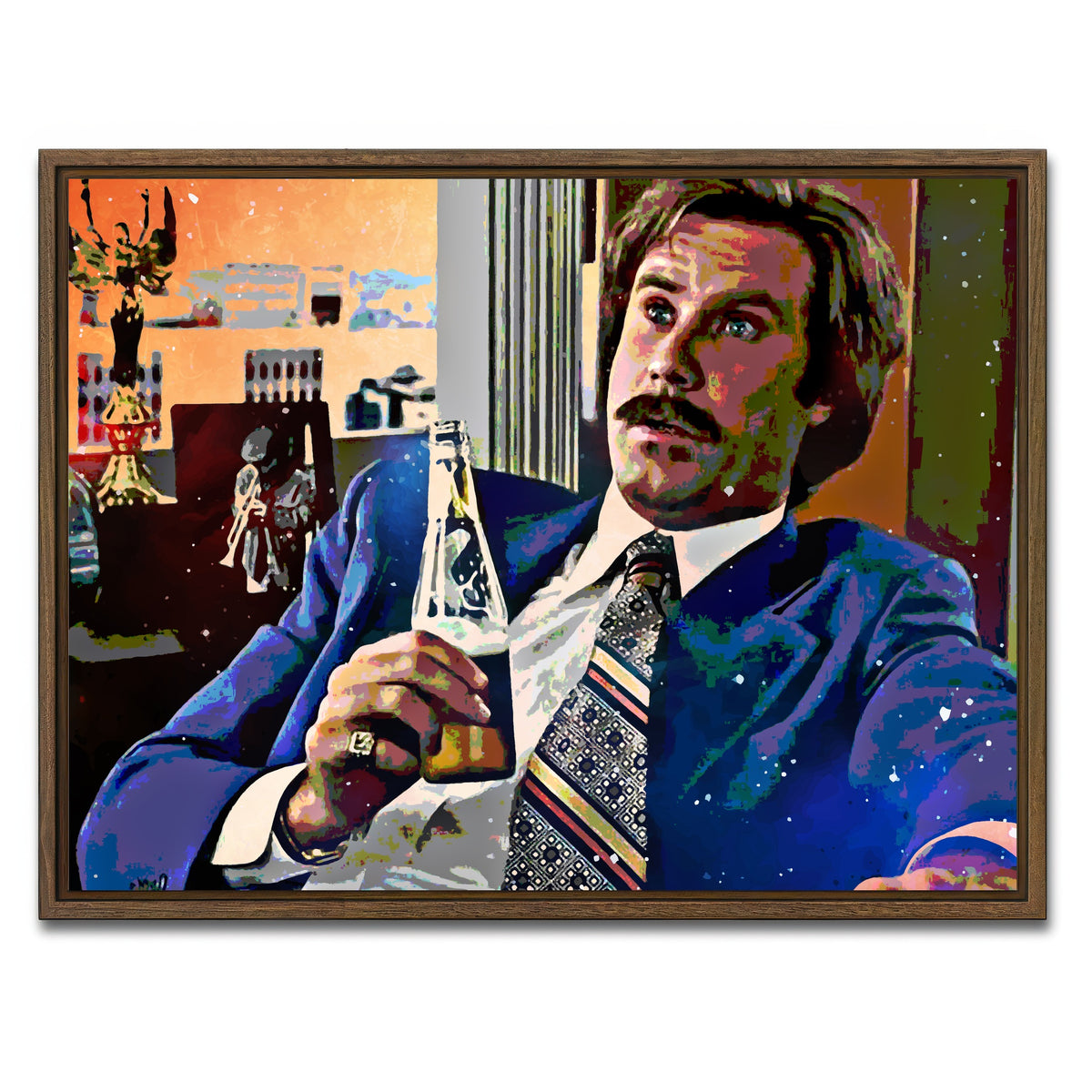 AUTO-MOCKUP WHITE | Ron Burgundy | 1 Piece | Walnut Framed Canvas | group=4x3