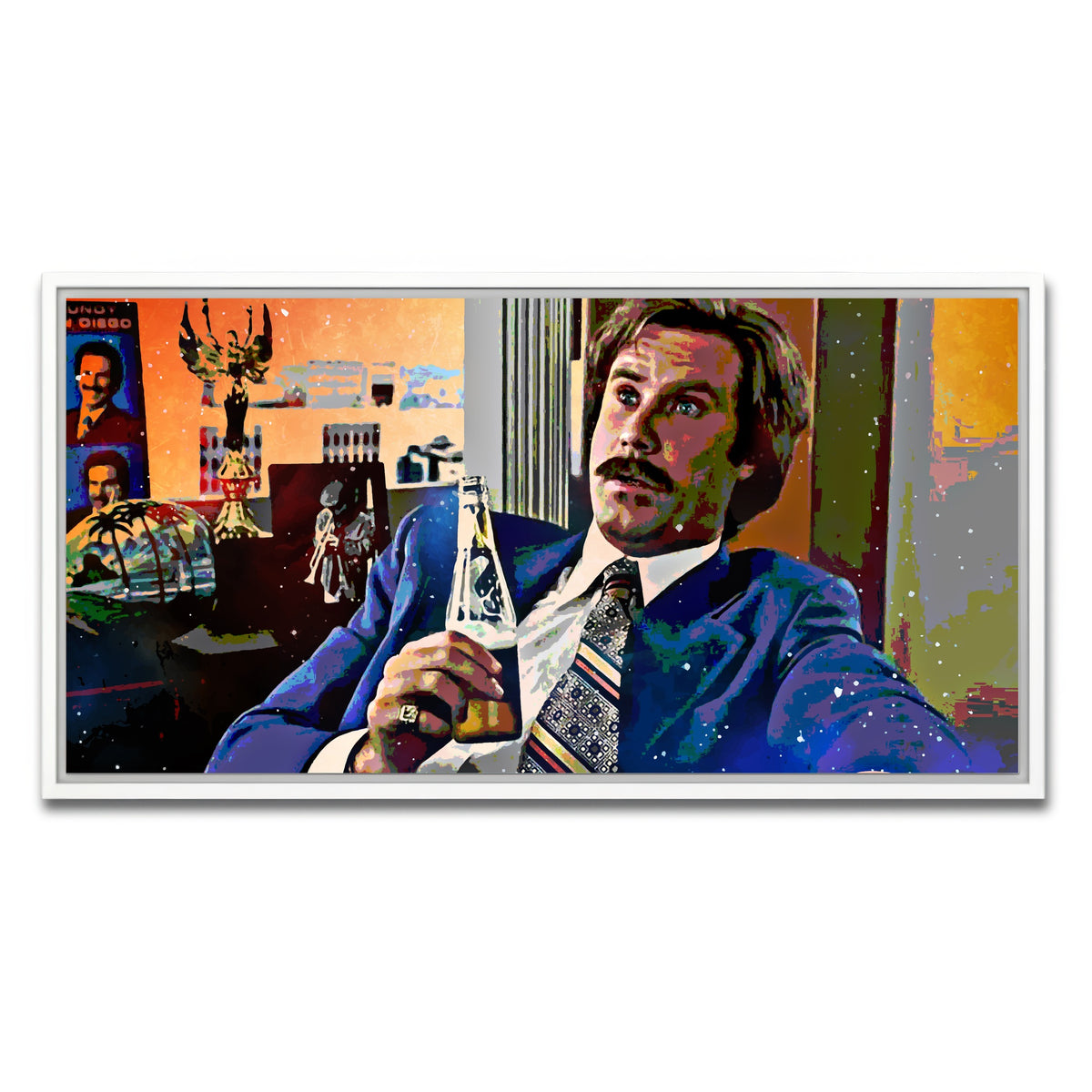 AUTO-MOCKUP WHITE | Ron Burgundy | 1 Piece | White Framed Canvas | group=2x1