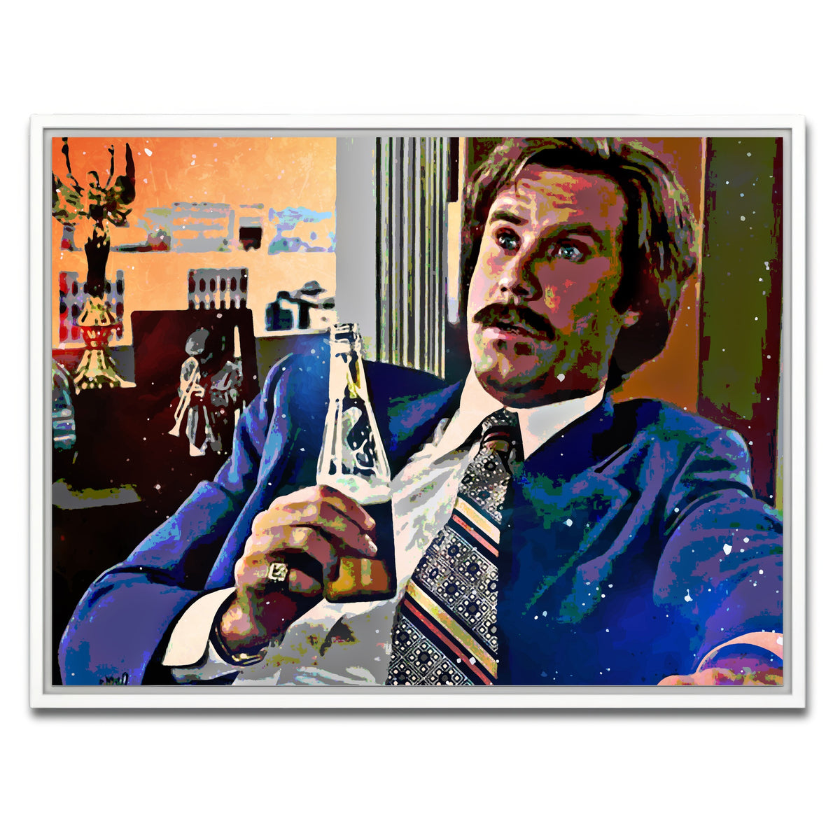 AUTO-MOCKUP WHITE | Ron Burgundy | 1 Piece | White Framed Canvas | group=4x3