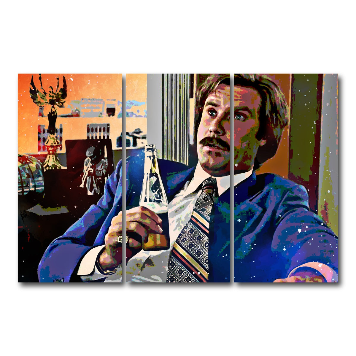 AUTO-MOCKUP WHITE | Ron Burgundy | 3 Piece | Gallery Wrap Canvas | group=12x24