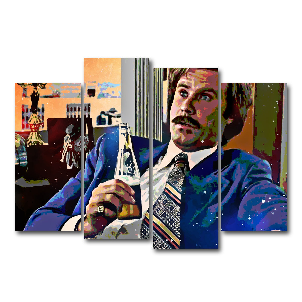 AUTO-MOCKUP WHITE | Ron Burgundy | 4 Piece | Gallery Wrap Canvas | group=4_normal