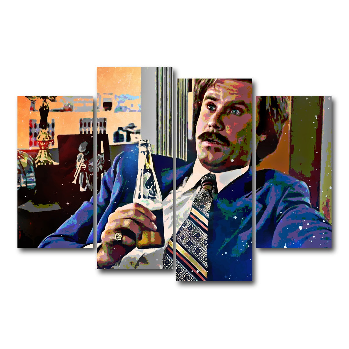 AUTO-MOCKUP WHITE | Ron Burgundy | 4 Piece | Gallery Wrap Canvas | group=4_short