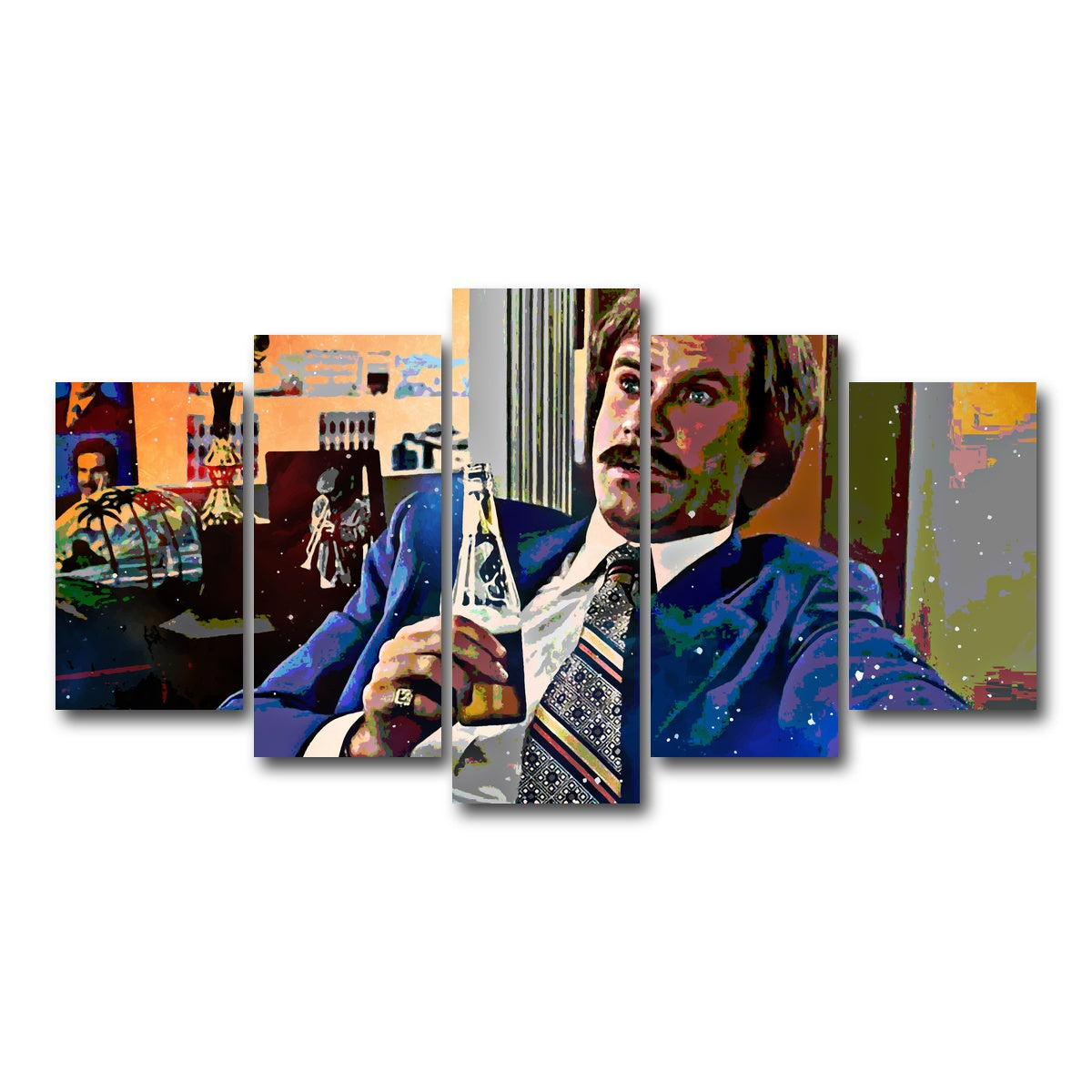 AUTO-MOCKUP WHITE | Ron Burgundy | 5 Piece | Gallery Wrap Canvas | group=5_normal