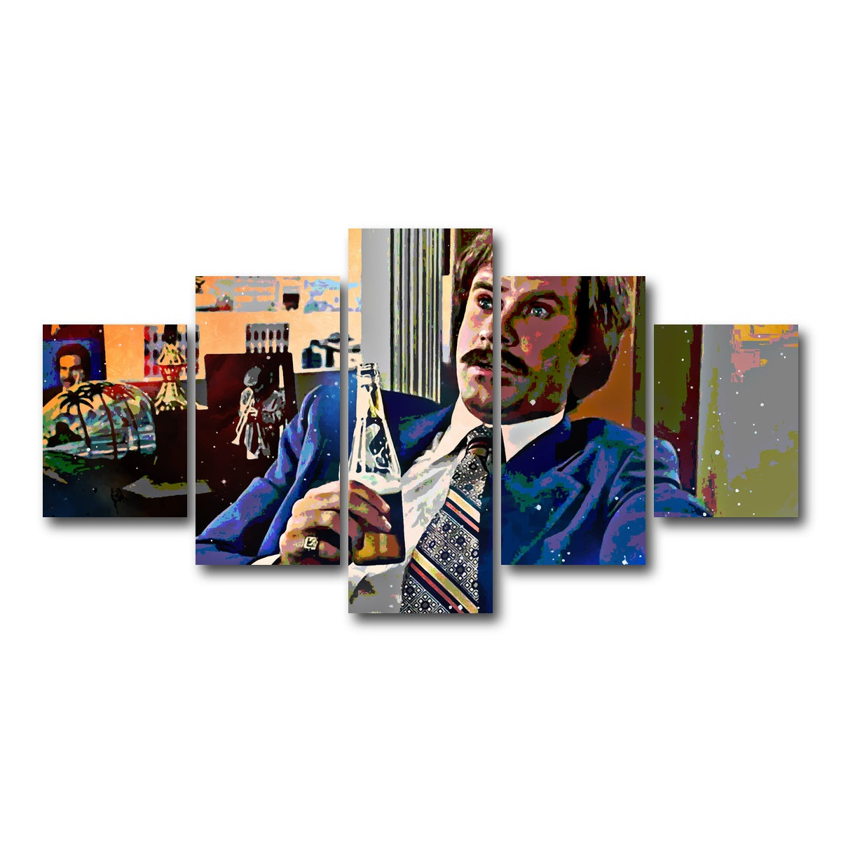 AUTO-MOCKUP WHITE | Ron Burgundy | 5 Piece | Gallery Wrap Canvas | group=5_short