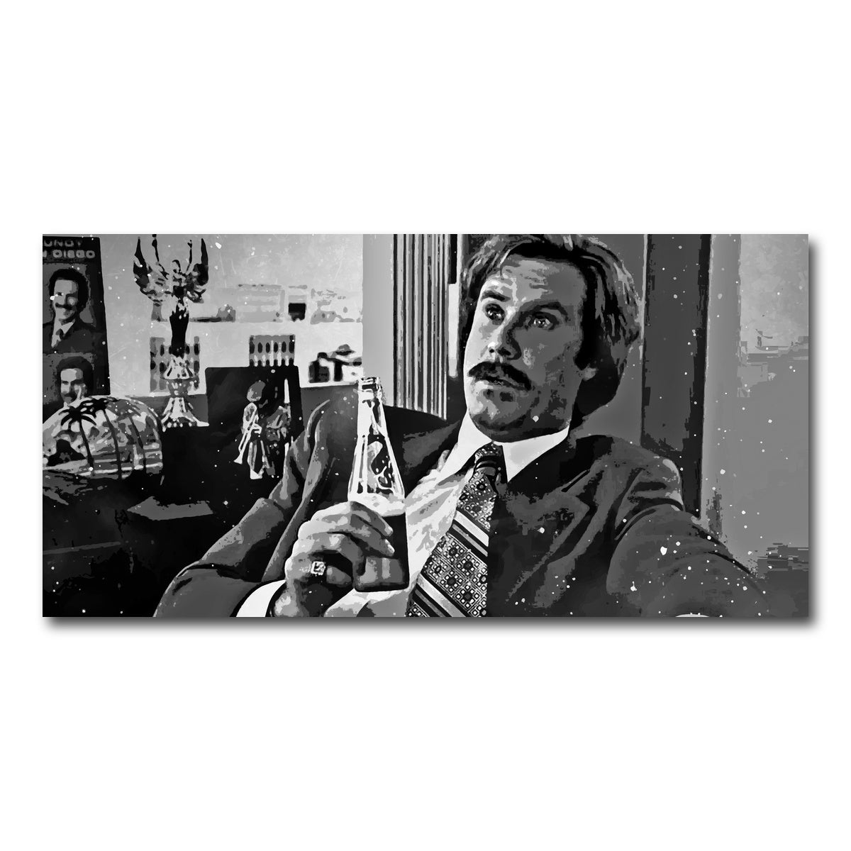 AUTO-MOCKUP WHITE | Ron Burgundy grayscale | 1 Piece | Gallery Wrap Canvas | group=2x1