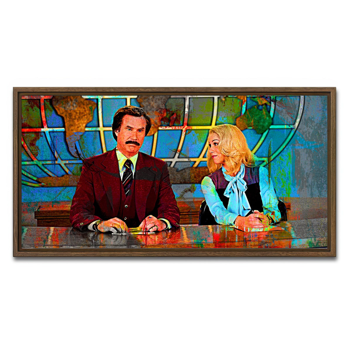 AUTO-MOCKUP WHITE | Ron & Veronica | 1 Piece | Walnut Framed Canvas | group=2x1