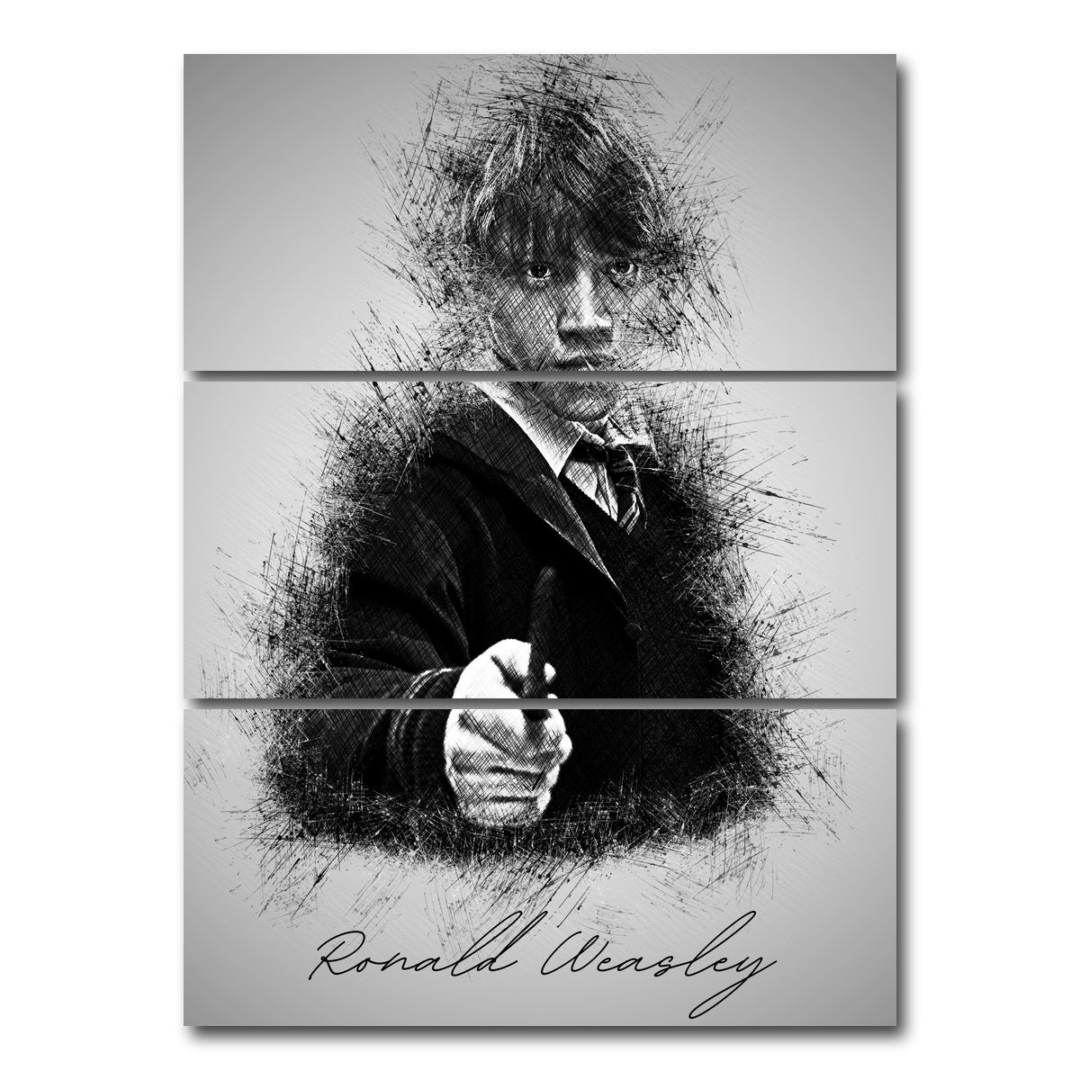 AUTO-MOCKUP WHITE | Ronald Weasley | 3 Piece | Gallery Wrap Canvas | group=8x18_stacked
