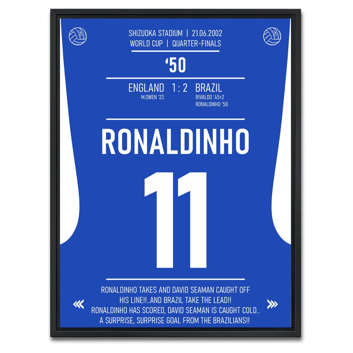 AUTO-MOCKUP WHITE | Ronaldinho Brazil | 1 Piece | Black Framed Canvas | group=3x4