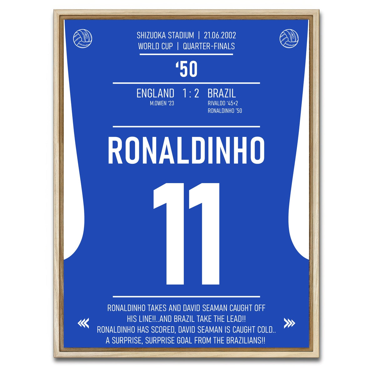 AUTO-MOCKUP WHITE | Ronaldinho Brazil | 1 Piece | Natural Framed Canvas | group=3x4
