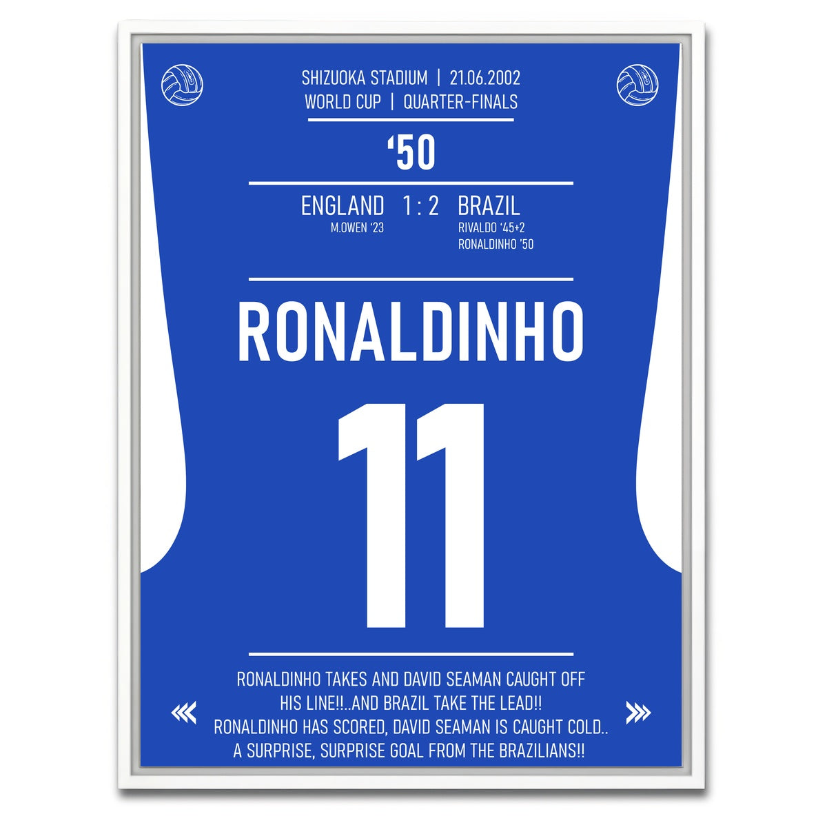 AUTO-MOCKUP WHITE | Ronaldinho Brazil | 1 Piece | White Framed Canvas | group=3x4
