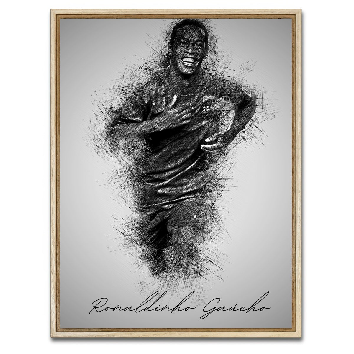 AUTO-MOCKUP WHITE | Ronaldinho Gaucho | 1 Piece | Natural Framed Canvas | group=3x4