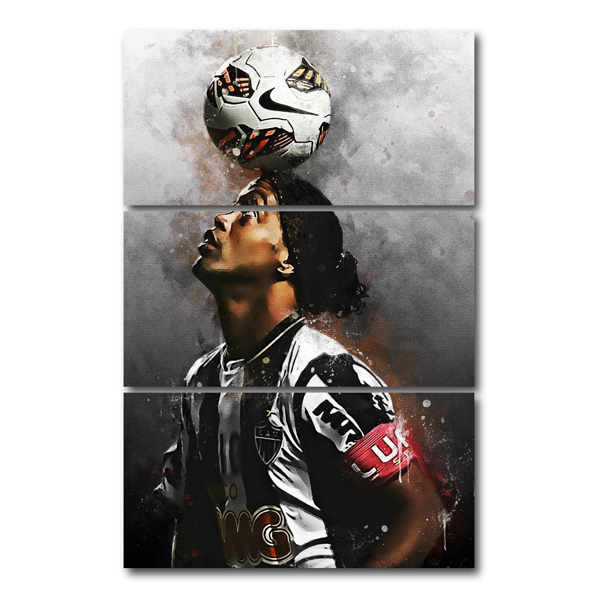 AUTO-MOCKUP WHITE | Ronaldinho | 3 Piece | Gallery Wrap Canvas | group=12x24_stacked