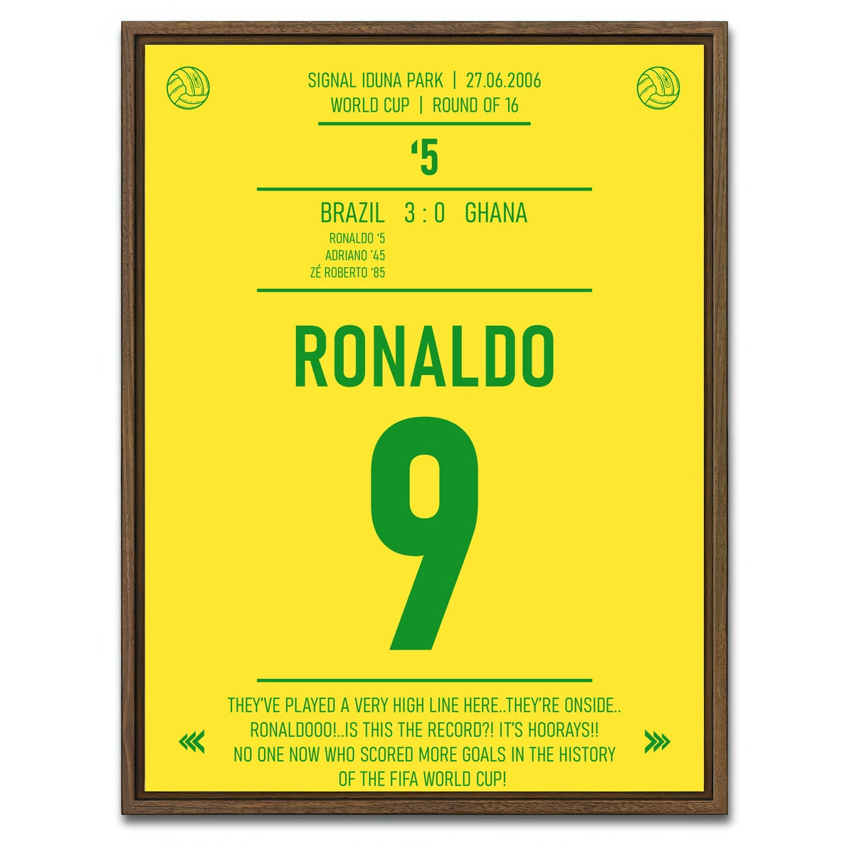 AUTO-MOCKUP WHITE | Ronaldo Jersey | 1 Piece | Walnut Framed Canvas | group=3x4