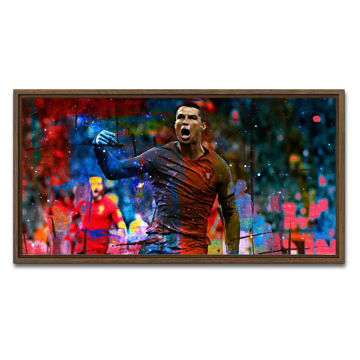 AUTO-MOCKUP WHITE | Ronaldo | 1 Piece | Walnut Framed Canvas | group=2x1