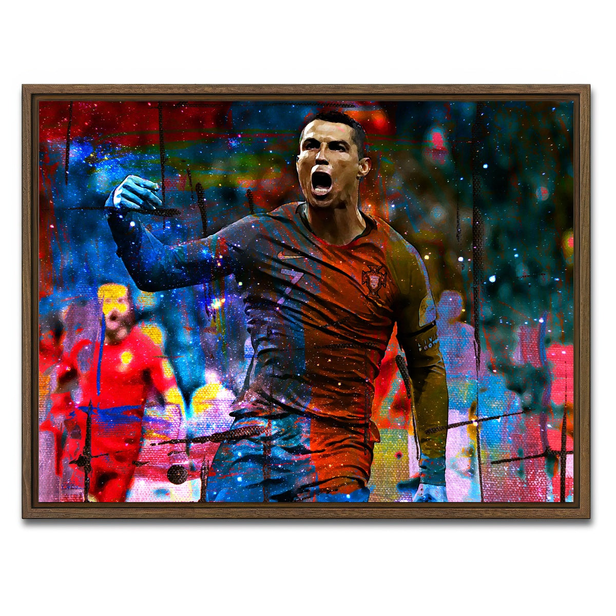AUTO-MOCKUP WHITE | Ronaldo | 1 Piece | Walnut Framed Canvas | group=4x3