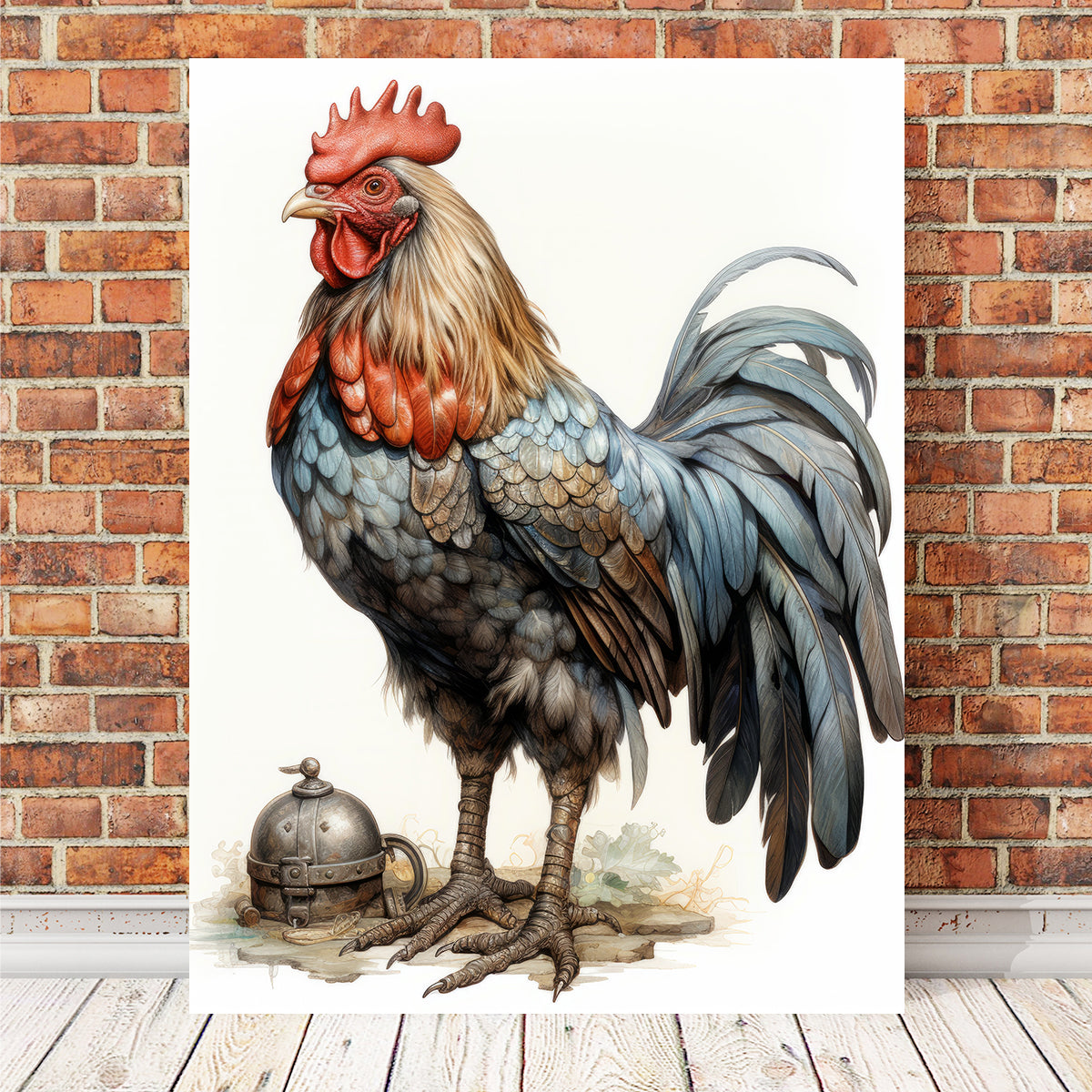 Rooster With Gold Horn Wall Art
