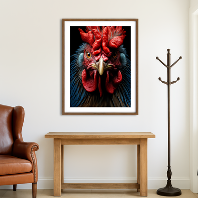 AUTO-MOCKUP ROOM | Rooster Black Wall Art