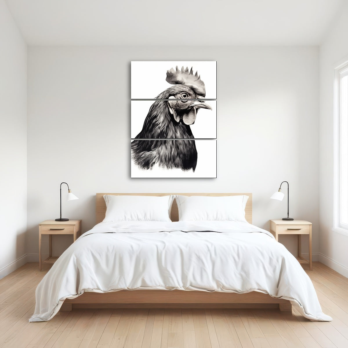 AUTO-MOCKUP ROOM | Rooster Head Grayscale