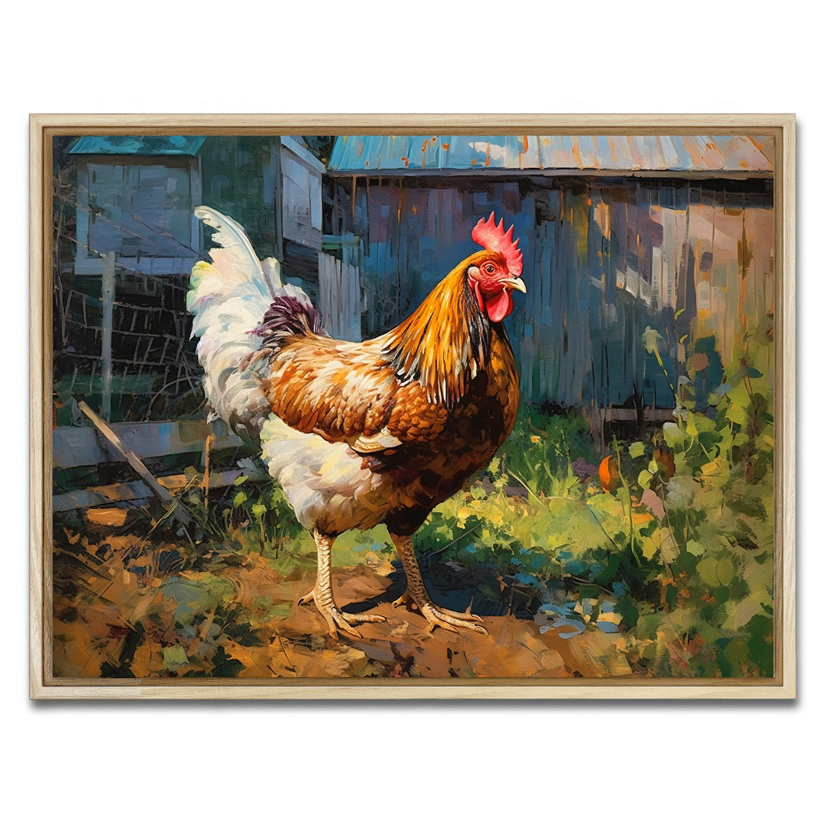 AUTO-MOCKUP WHITE | Rooster | 1 Piece | Natural Framed Canvas | group=4x3