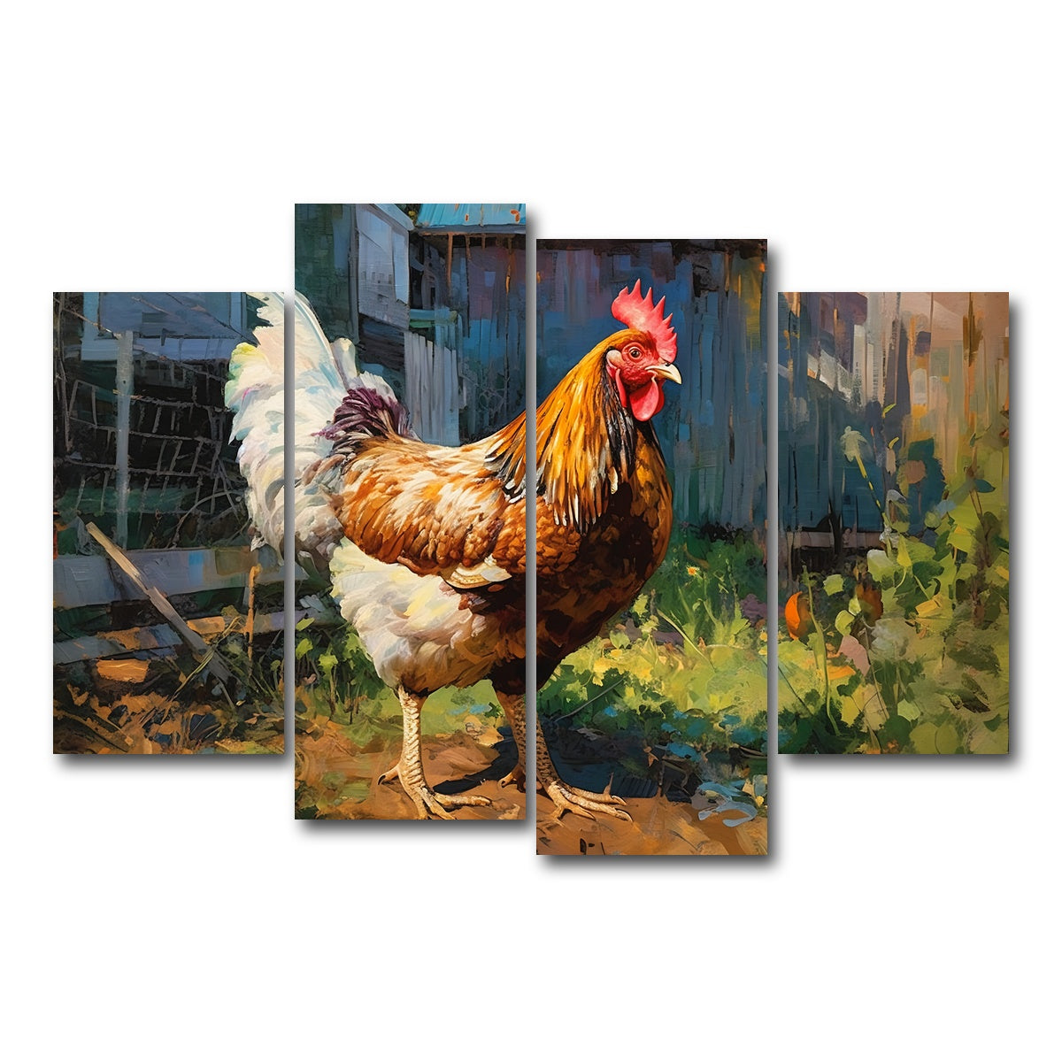 AUTO-MOCKUP WHITE | Rooster | 4 Piece | Gallery Wrap Canvas | group=4_short