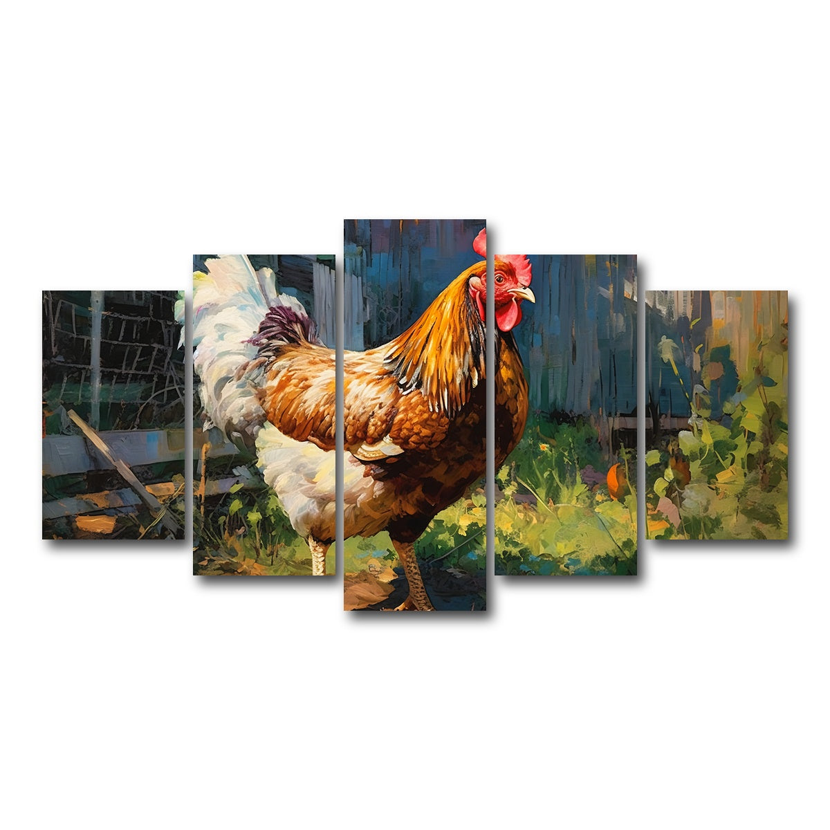 AUTO-MOCKUP WHITE | Rooster | 5 Piece | Gallery Wrap Canvas | group=5_normal