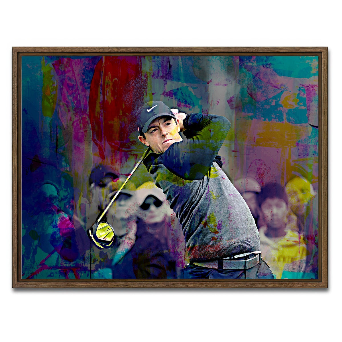 AUTO-MOCKUP WHITE | Rory McIlroy | 1 Piece | Walnut Framed Canvas | group=4x3