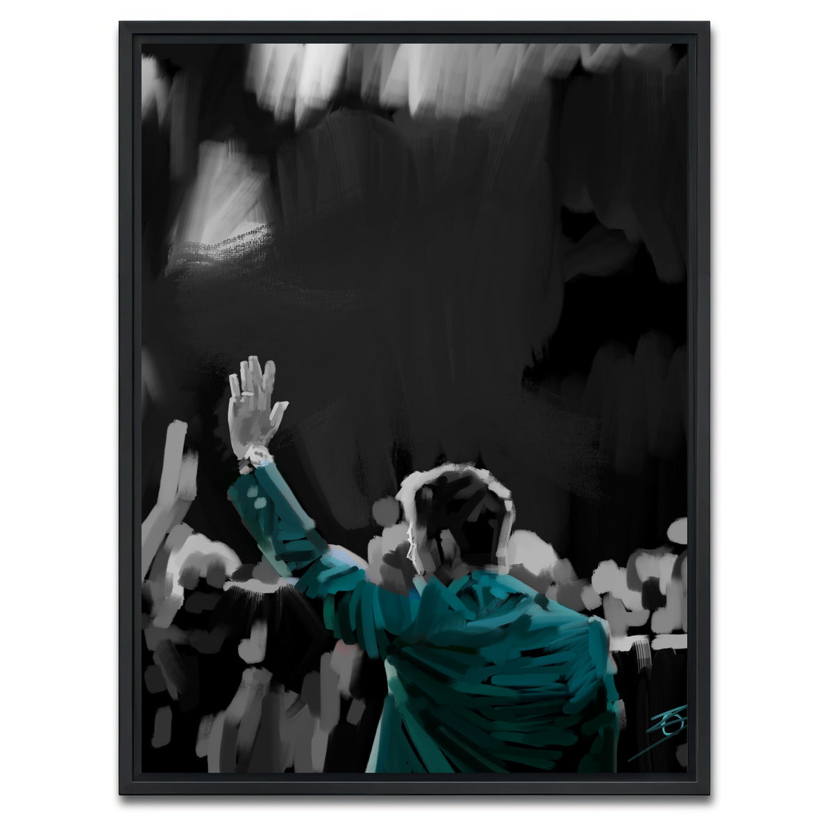 AUTO-MOCKUP WHITE | Rory Mcilroy Green Jacket | 1 Piece | Black Framed Canvas | group=3x4
